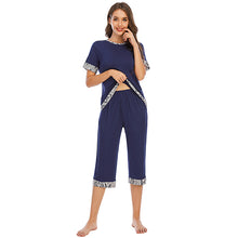 Contrast Color Comfort And Casual Breathable Pajamas Suit