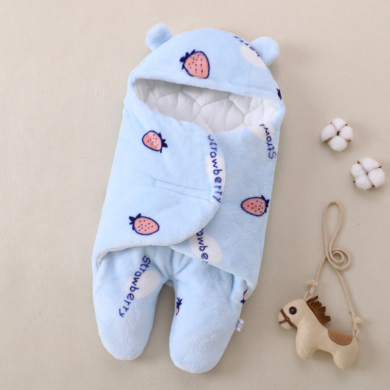 Thickened Plush Baby Sleeping Bag with Split Leg Design