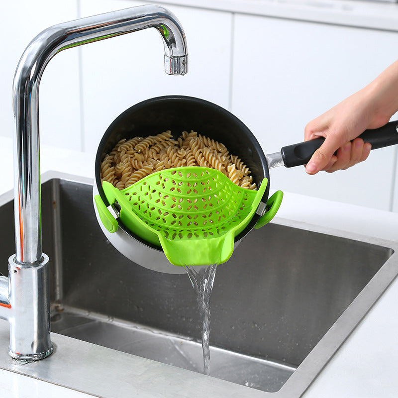Silicone Pot Strainer Clip with Side Drain Spout