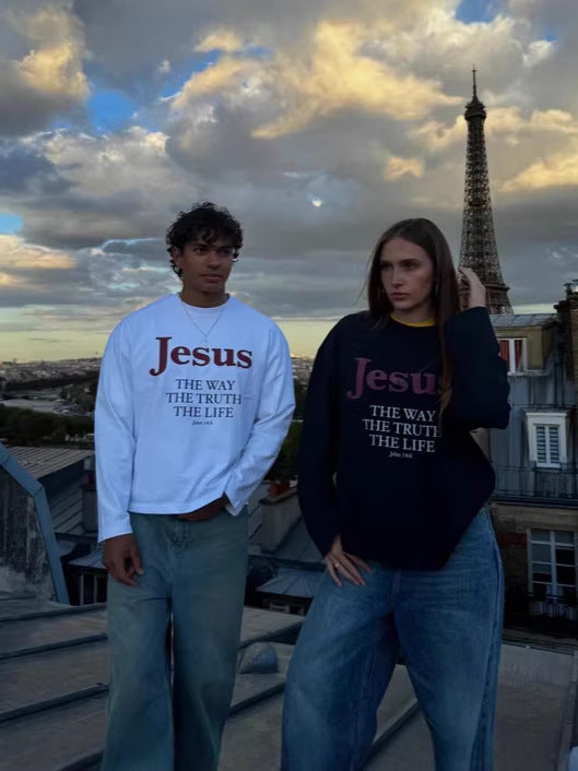 Jesus Is the Way Long Sleeve Crew Neck Faith Top