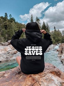 Jesus Saves Bible Verse Unisex Faith Hoodie
