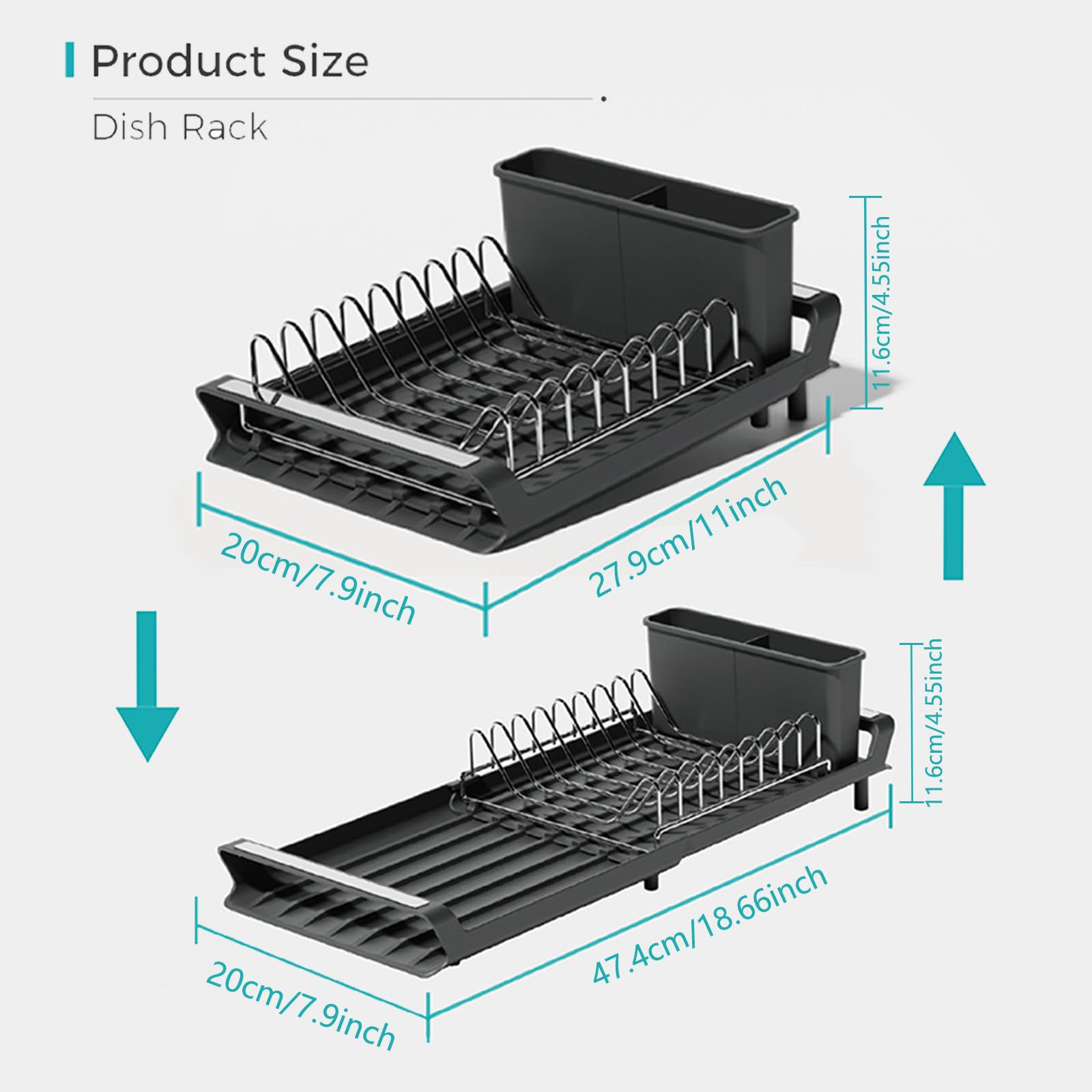 Compact Single-Tier Dish Drying Rack