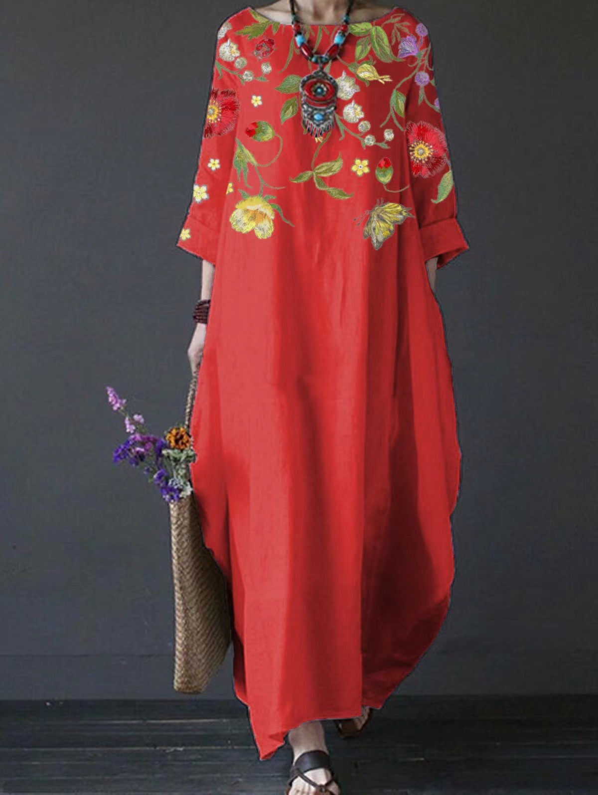 Women's Printed Loose Comfort Cotton And Linen