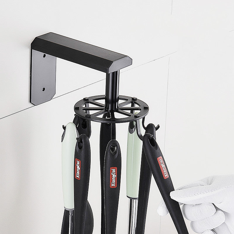 360-Degree Rotating Aluminum Kitchen Utensil Hook Rack