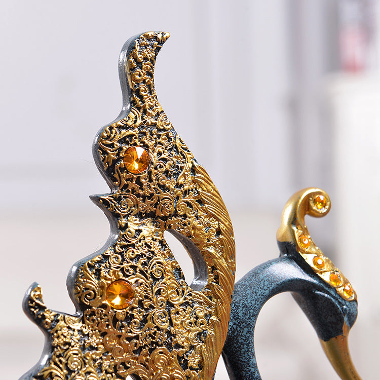 Elegant Couple Swan Decorative Figurine