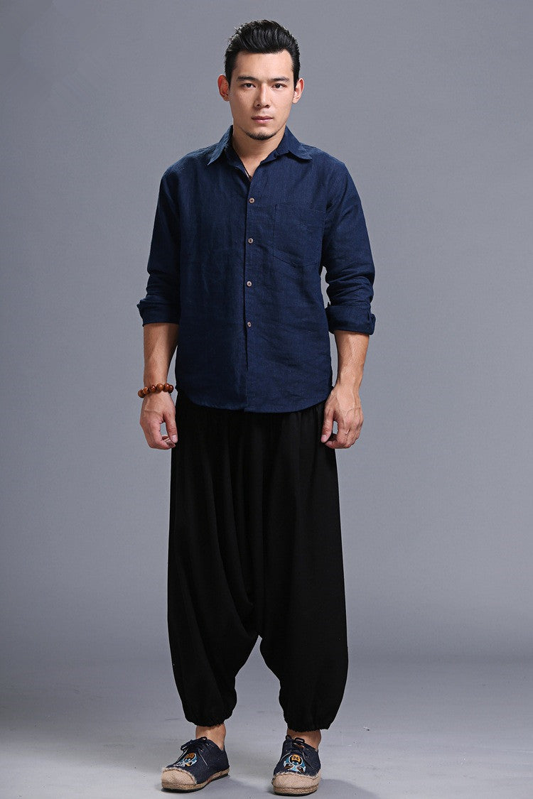 Men's Relaxed Fit Harem Pants for Travel and Casual Wear