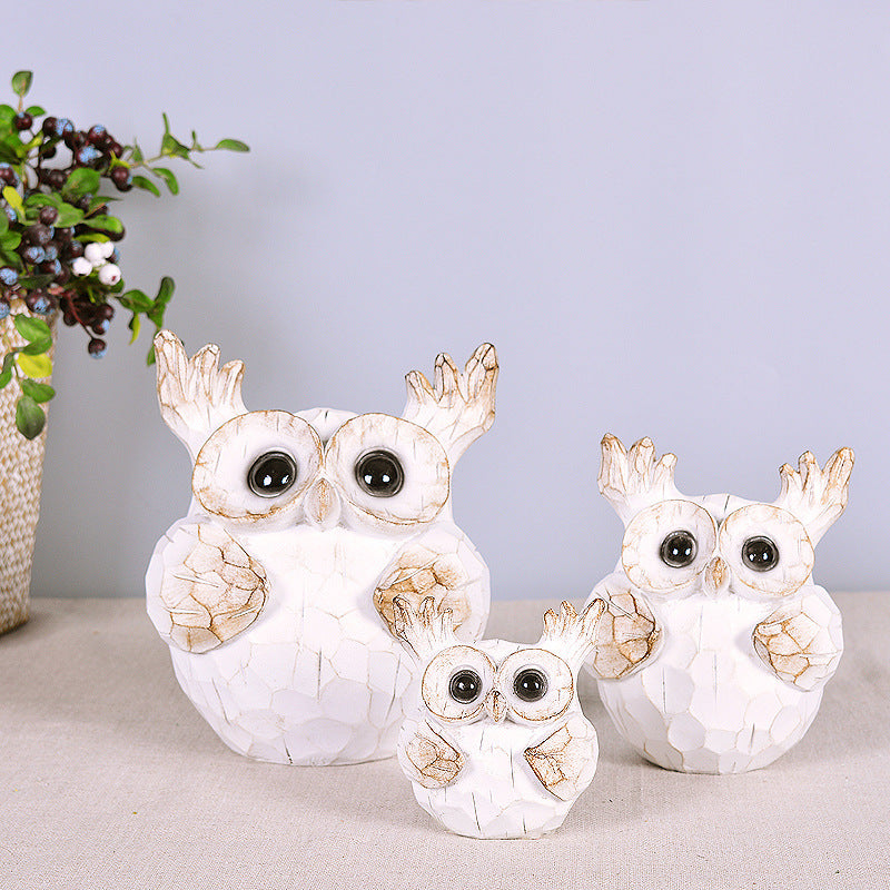 Wise Owl Resin Figurine Auspicious Home Decor