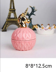 Pink Ceramic Dustproof Jewelry Storage Box