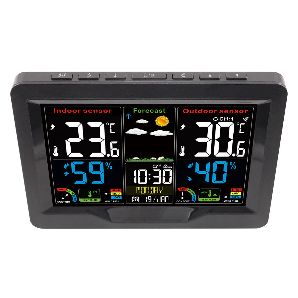 Color Screen Alarm Clock with Indoor Weather and Humidity Sensor