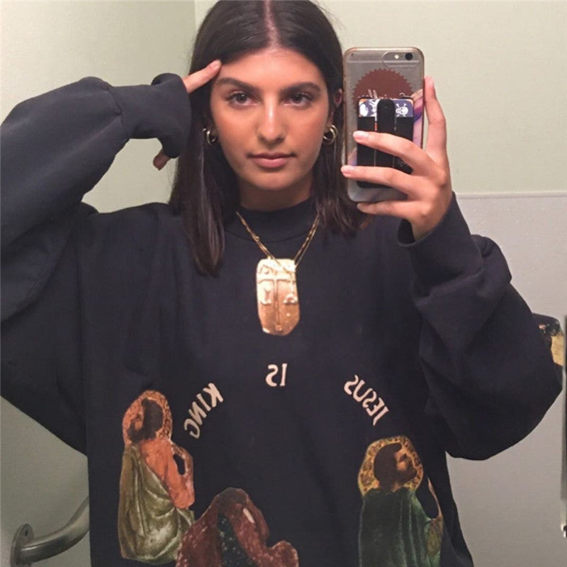 Jesus Is King Oversized Heavy-Duty Unisex Sweater