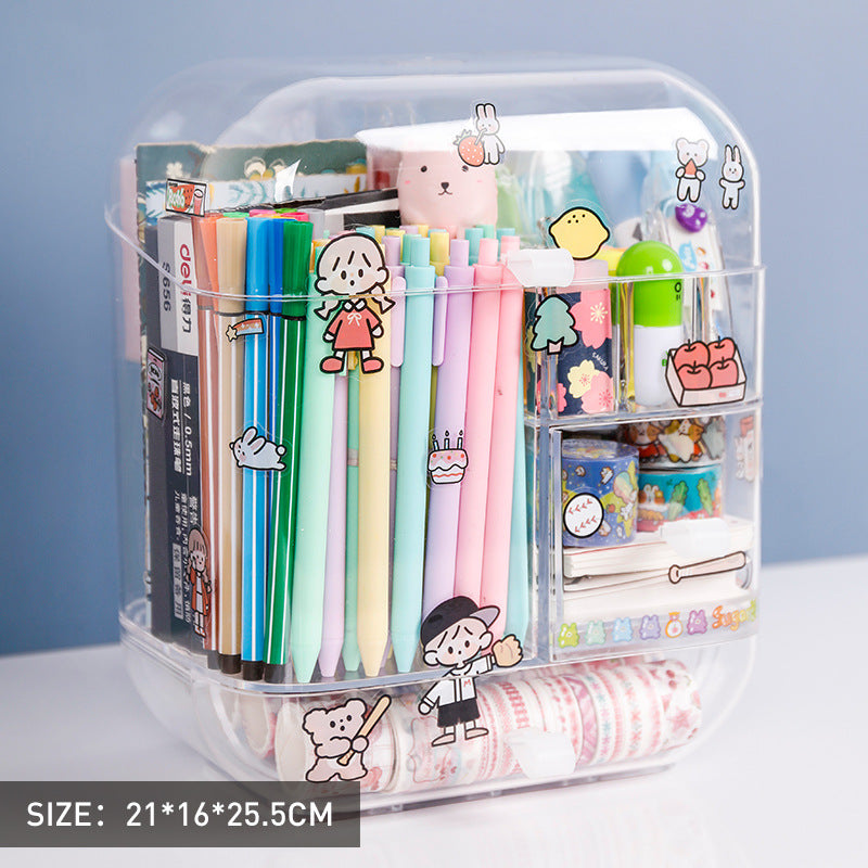 Large Capacity Transparent Desktop Pen Holder