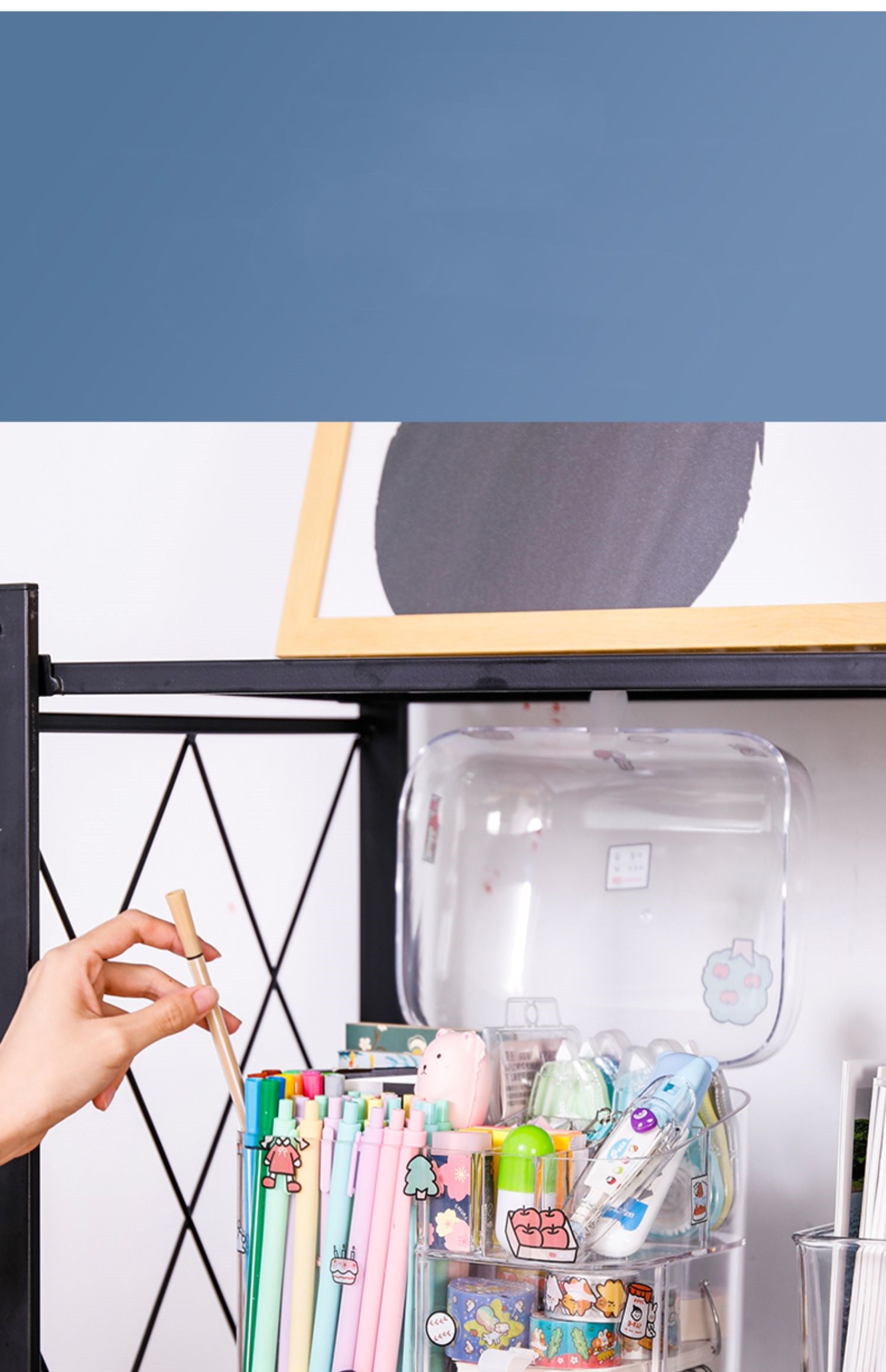 Large Capacity Transparent Desktop Pen Holder