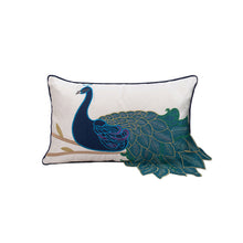 Peacock Embroidered Decorative Throw Pillowcase