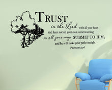 Trust in the Lord Floral Vinyl Living Room Wall Decal