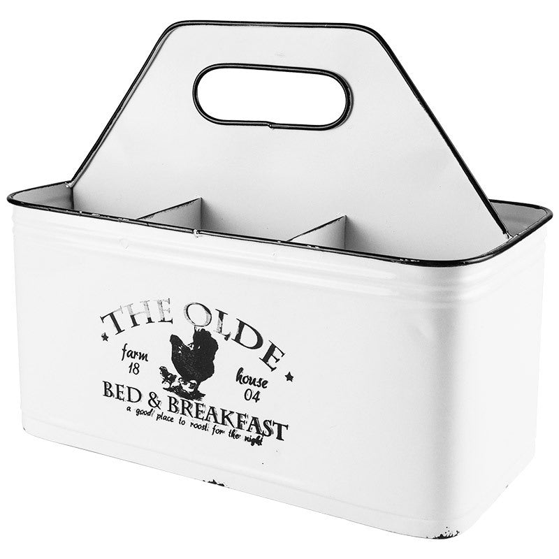 Distressed Iron Tabletop Storage Organizer Box