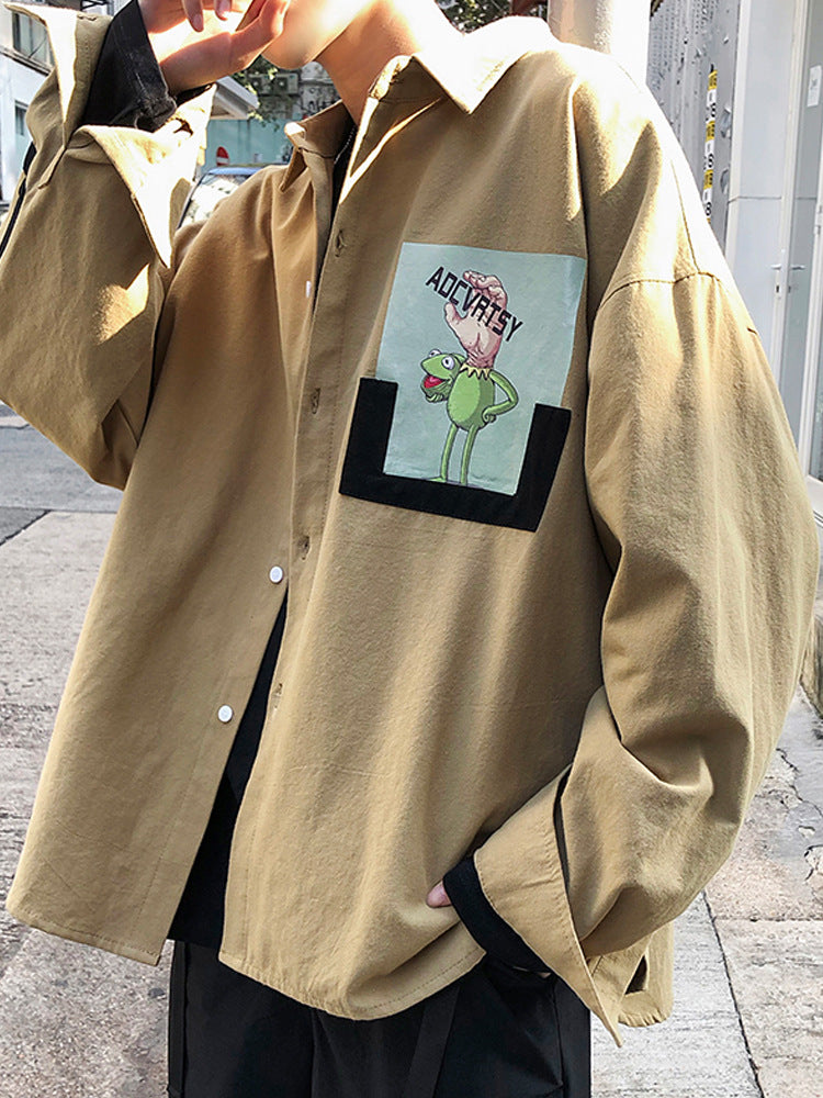 Men's Spring Cartoon Print Casual Shirt
