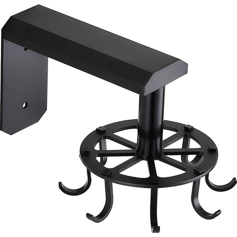 360-Degree Rotating Aluminum Kitchen Utensil Hook Rack