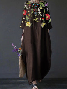 Women's Printed Loose Comfort Cotton And Linen