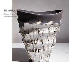 Wide-Mouth Ink-Wash Decorative Vase