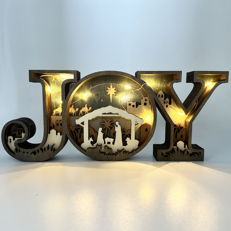JOY Wooden Letter Ornaments Decorative Craft Set