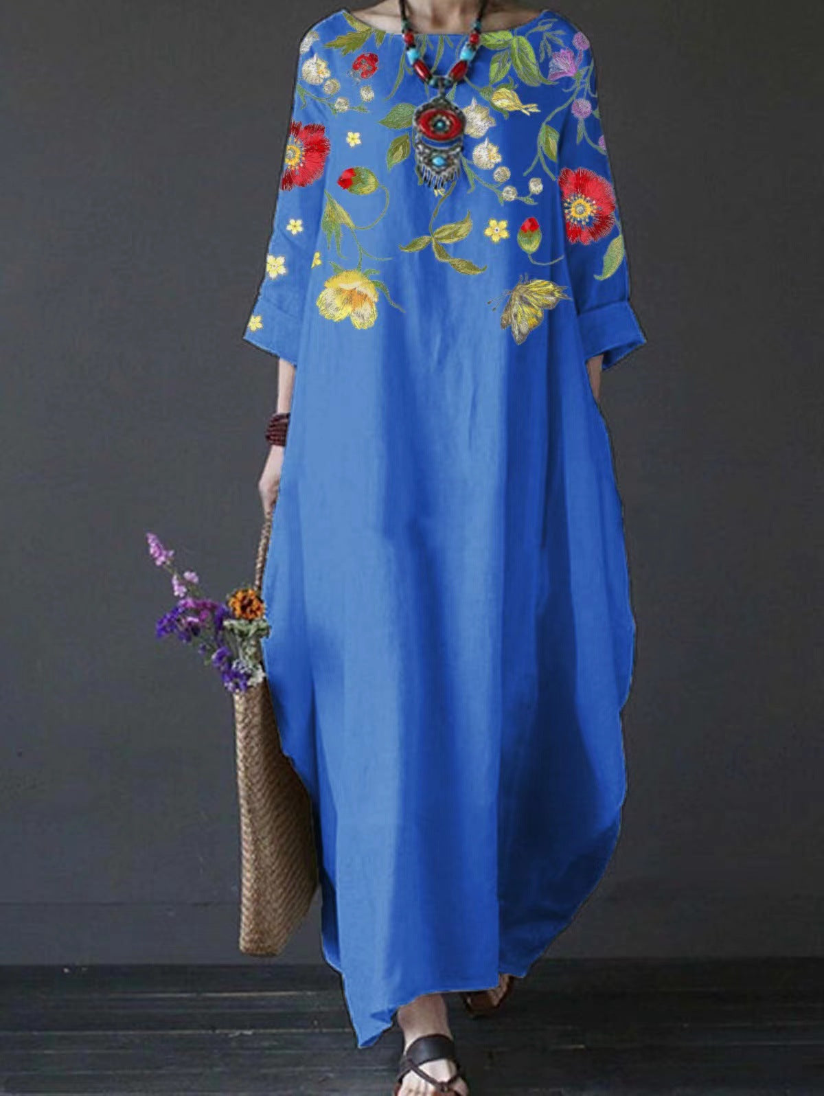 Women's Printed Loose Comfort Cotton And Linen