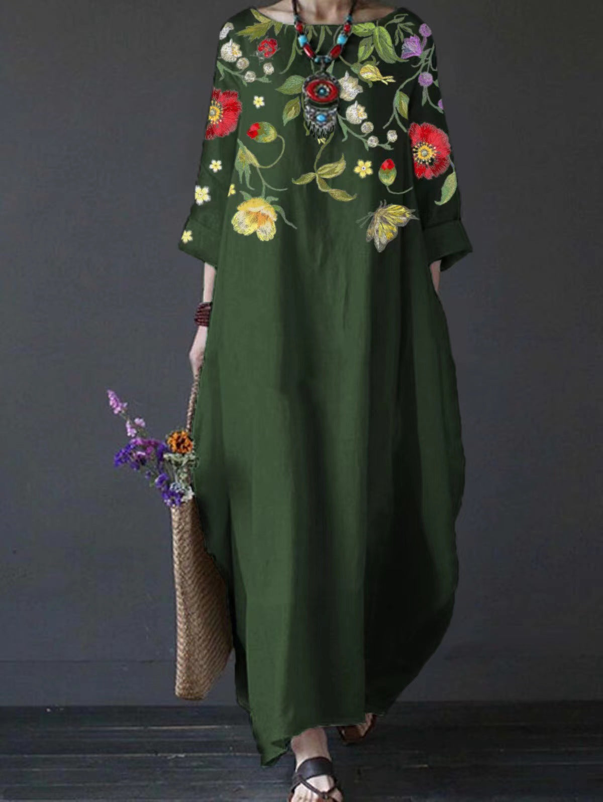 Women's Printed Loose Comfort Cotton And Linen