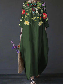 Women's Printed Loose Comfort Cotton And Linen