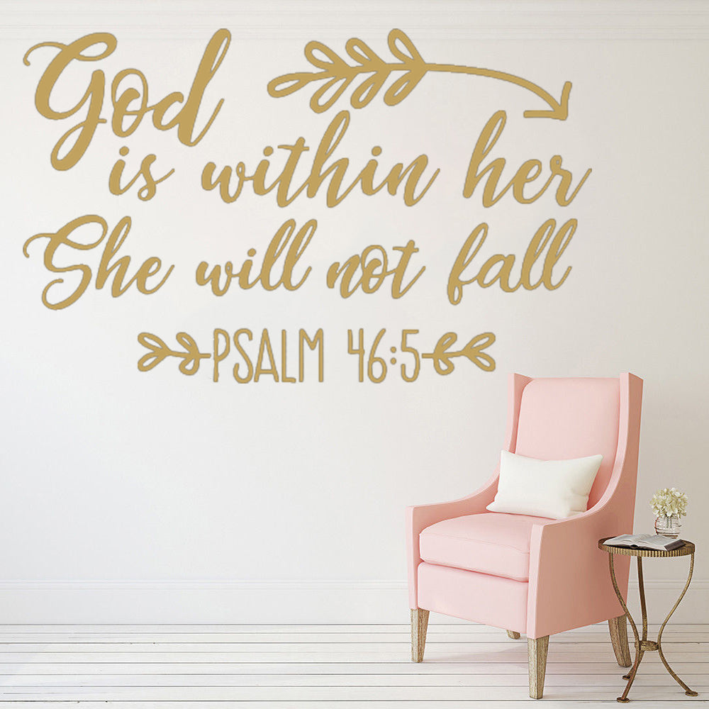 God On Her Removable Inspirational Wall Sticker