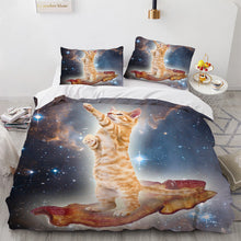 Cute Cat Print Duvet Cover Bedding Set for Girls