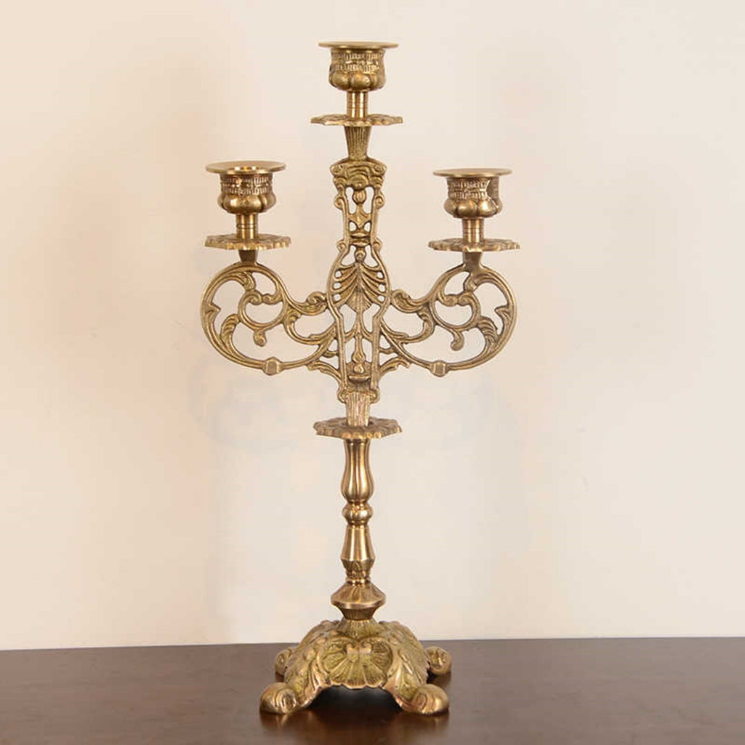 Polished Brass European-Style Taper Candlestick