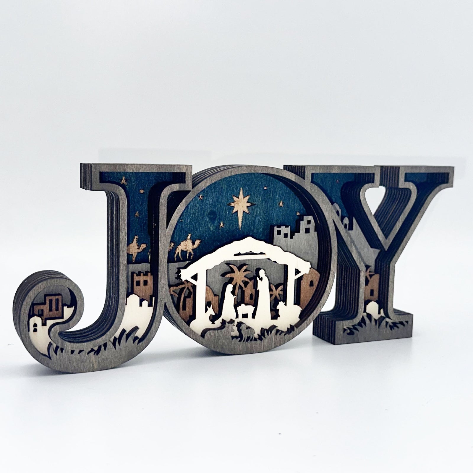JOY Wooden Letter Ornaments Decorative Craft Set