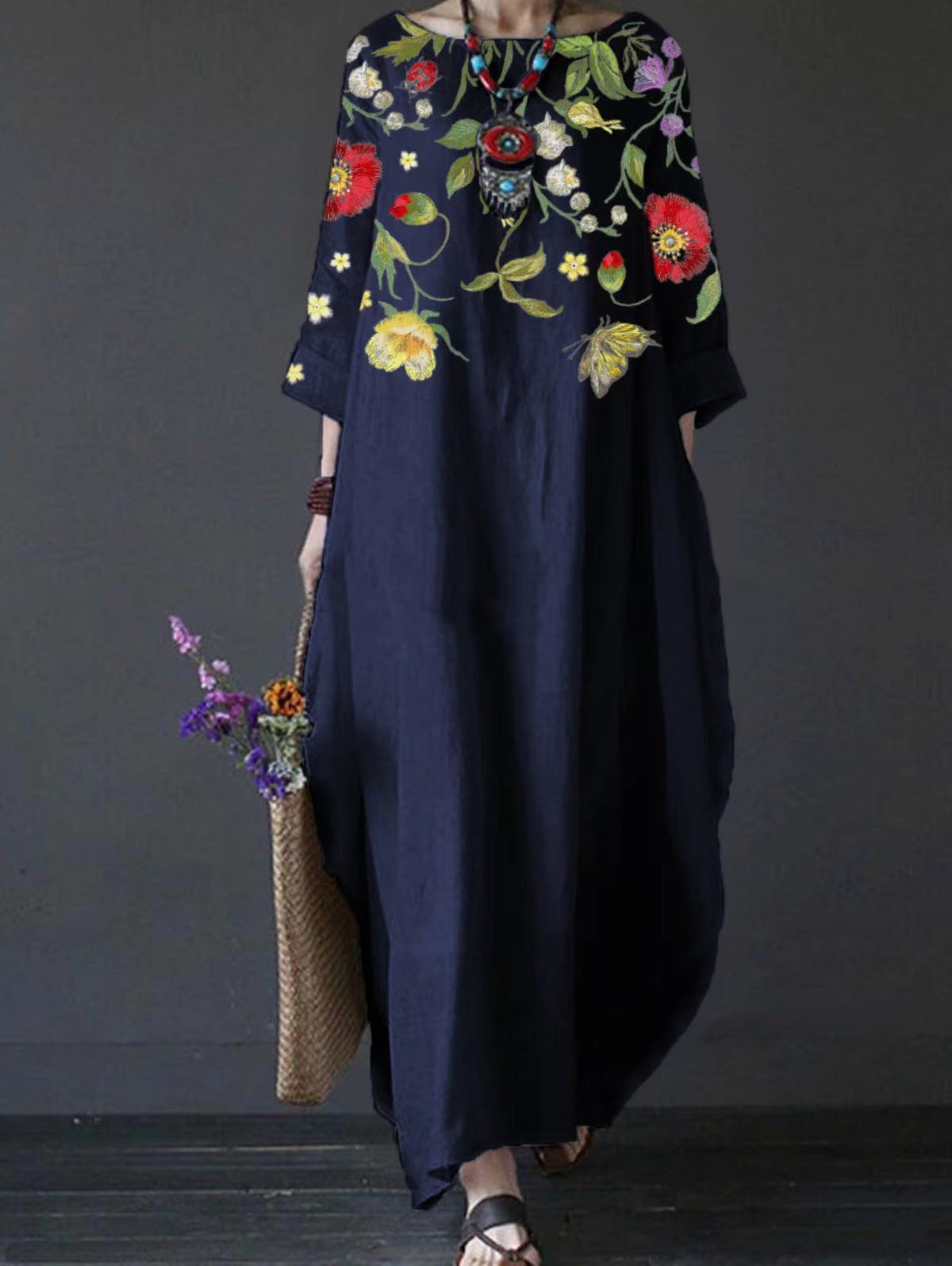 Women's Printed Loose Comfort Cotton And Linen