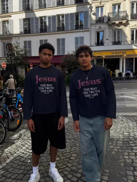 Jesus Is the Way Long Sleeve Crew Neck Faith Top