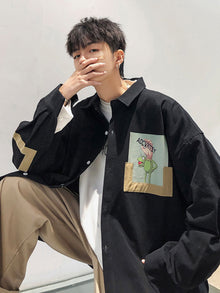Men's Spring Cartoon Print Casual Shirt