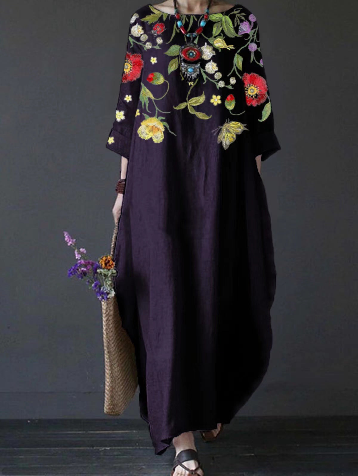 Women's Printed Loose Comfort Cotton And Linen
