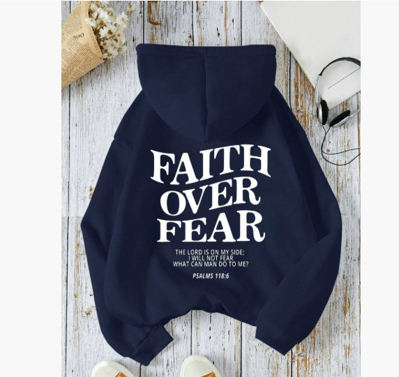 Faith Over Fear Unisex Christian Aesthetic Hoodie