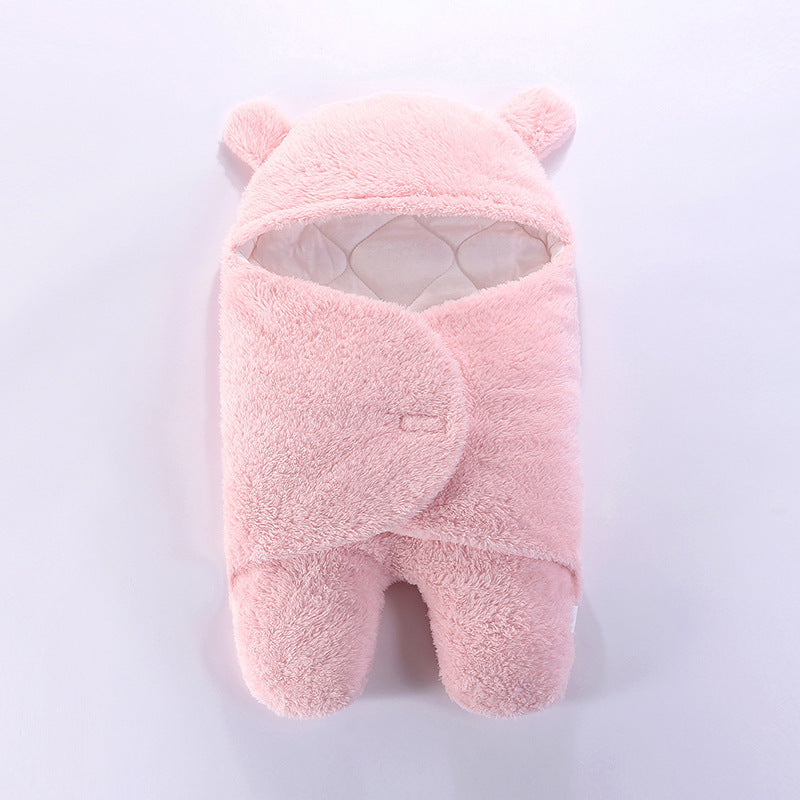 Thickened Plush Baby Sleeping Bag with Split Leg Design