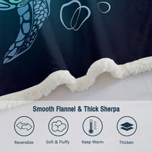 Ocean-Themed Sea Turtle Sherpa Fleece Throw Blanket