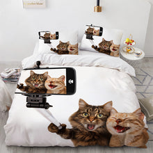 Cute Cat Print Duvet Cover Bedding Set for Girls