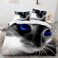 Cute Cat Print Duvet Cover Bedding Set for Ladies