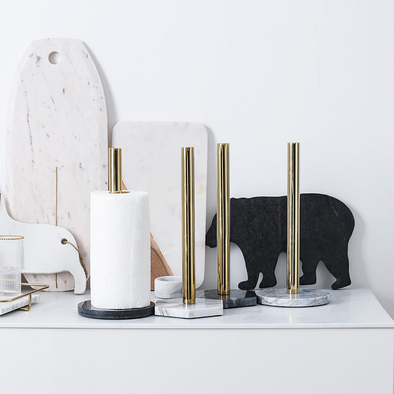 Premium Marble Paper Towel Holder for Kitchen Countertops