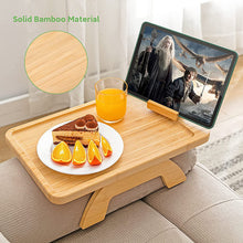 Portable Folding Bamboo Sofa Arm Tray Table