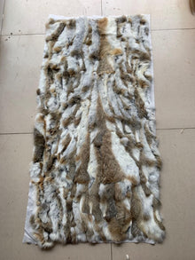 Luxurious Rabbit Fur Patchwork Throw Blanket