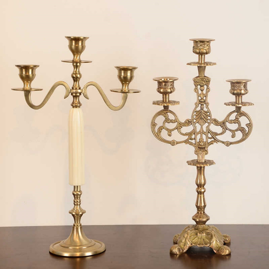 Polished Brass European-Style Taper Candlestick
