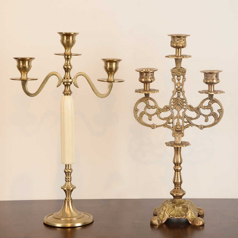 Polished Brass European-Style Taper Candlestick