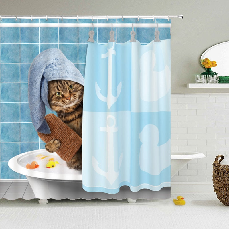 Waterproof Animal Print Polyester Shower Curtain