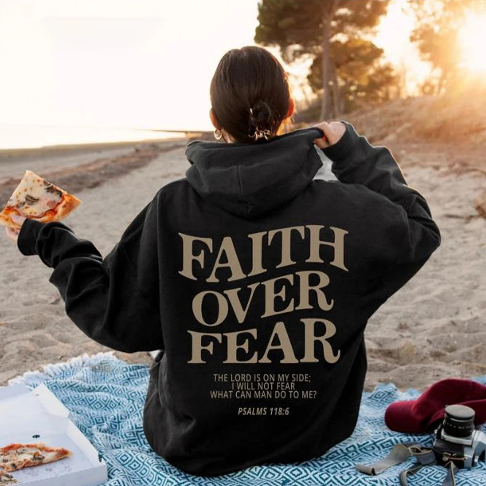 Faith Over Fear Unisex Christian Aesthetic Hoodie