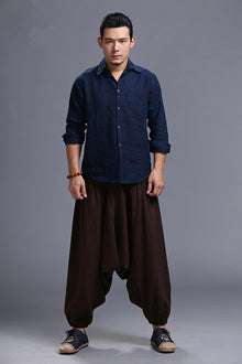 Men's Relaxed Fit Harem Pants for Travel and Casual Wear