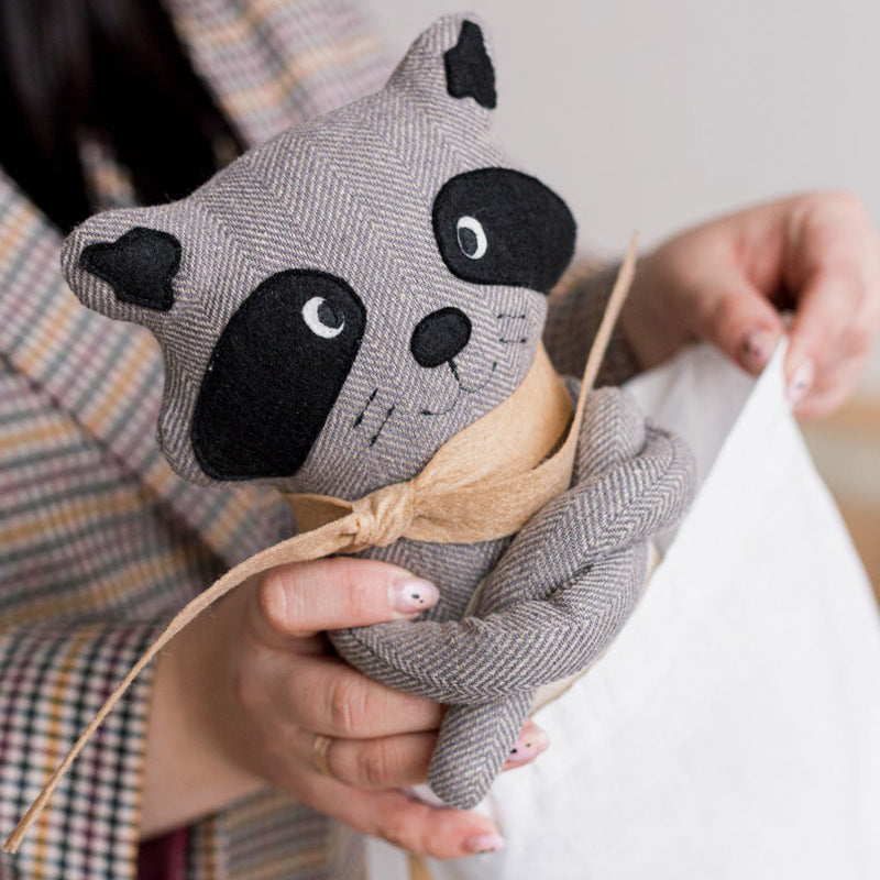 Soft Cotton Raccoon Plush Comfort Doll
