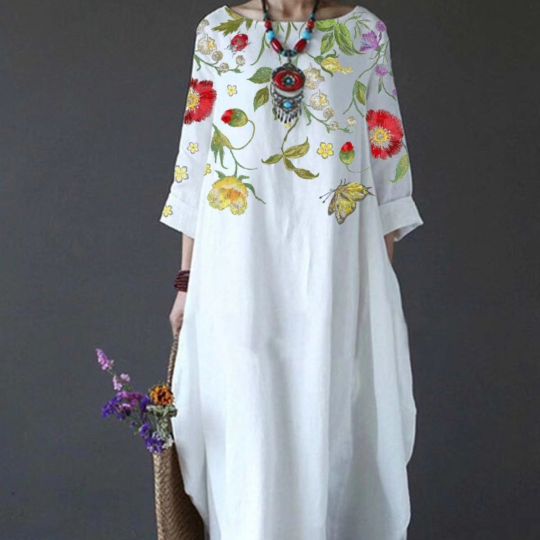 Women's Printed Loose Comfort Cotton And Linen